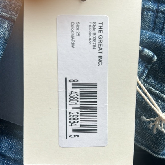 NWT THE GREAT DOCK JEAN $350 sz 25 - Picture 4 of 5